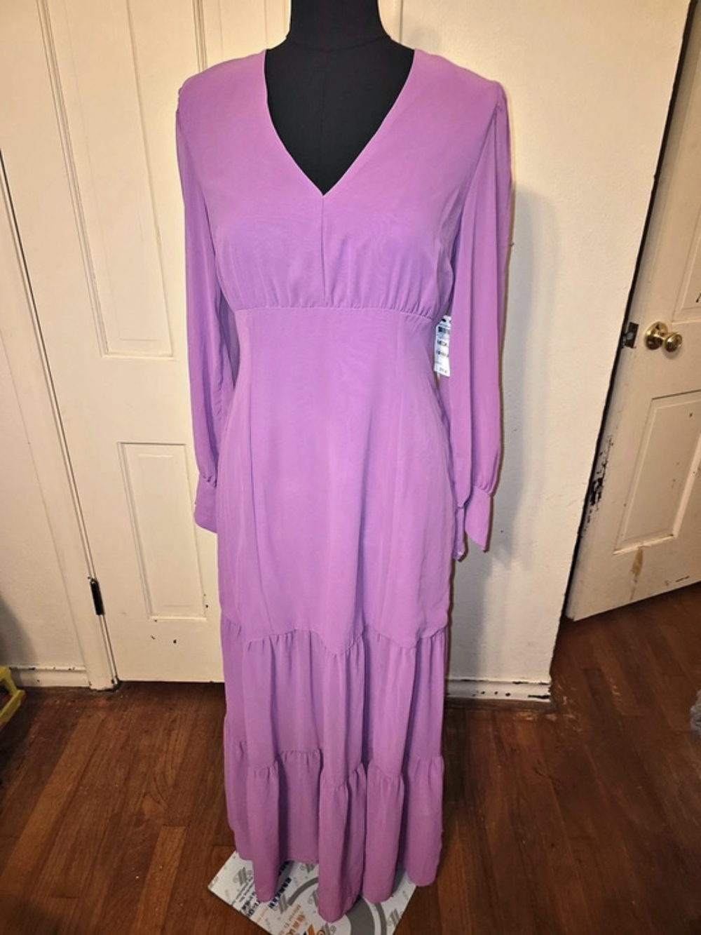 bar III Tiered Maxi Dress in Purple Size Medium NWT